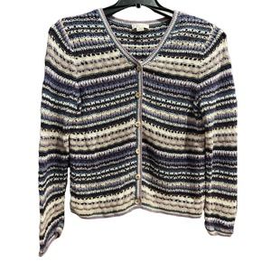 Christopher & Banks Purple Striped. Cardigan Sweater Women’s